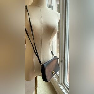 Elegant vintage ,Couch Black Leather Crossbody Bag